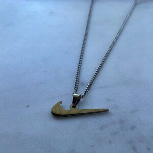 NIKE Necklace - Nike Swoosh Necklace - 20" Thin Silver Chain - Easter Gift